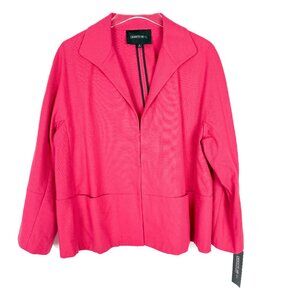 NWT Lafayette 148 Textured Cotton Blazer Jacket Pink Plus Size 16 NEW